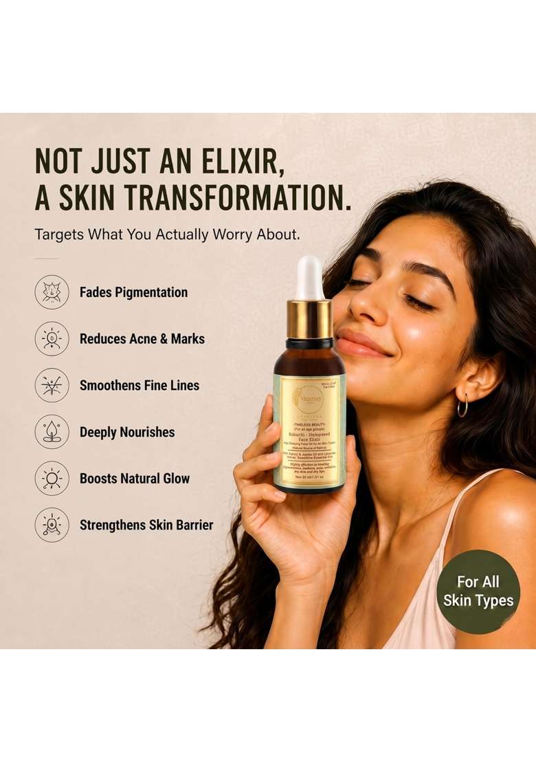 Vanmay Sutras Bakuchi Hempseed Face Elixir 30 ML Natural Retinol Source Face Oil with Jojoba - Indya