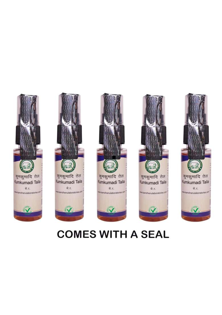 Kamdhenu Laboratories Kumkumadi Tailam 30 ML Ayurvedic Face Oil Pack of 5 - Indya