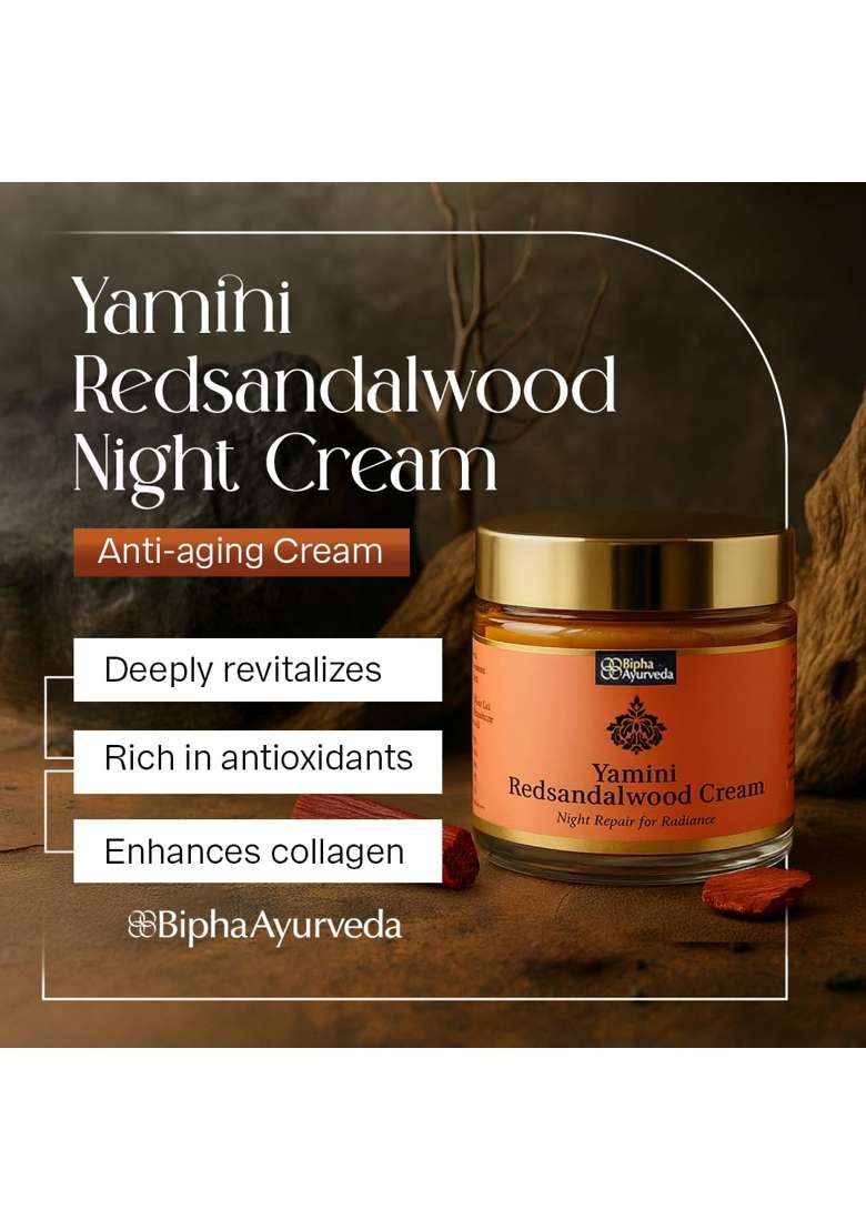 Bipha Ayurveda Yamini Red Sandalwood Cream Ayurvedic Face Cream for Hydration and Even Toned Skin - Indya