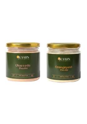 Suvarn Naturals Glowveda Powder and Orange Peel Powder Combo for Face and Skin Care