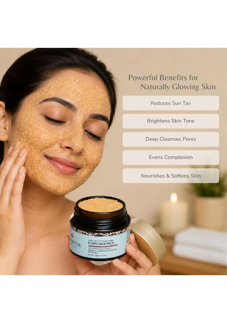 Jivanta D Tan Face Pack and D Tan Body Polisher Combo Ayurvedic Tan Removal Pack and Body Scrub Pack of 2 - Indya