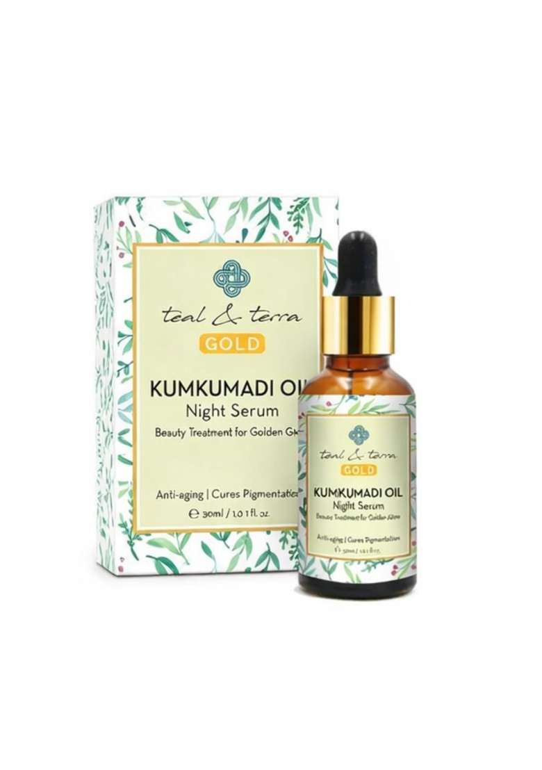 Teal and Terra Kumkumadi Tailam Face Oil Authentic Ayurvedic Saffron Face Oil Brightens and Glows Skin - Indya