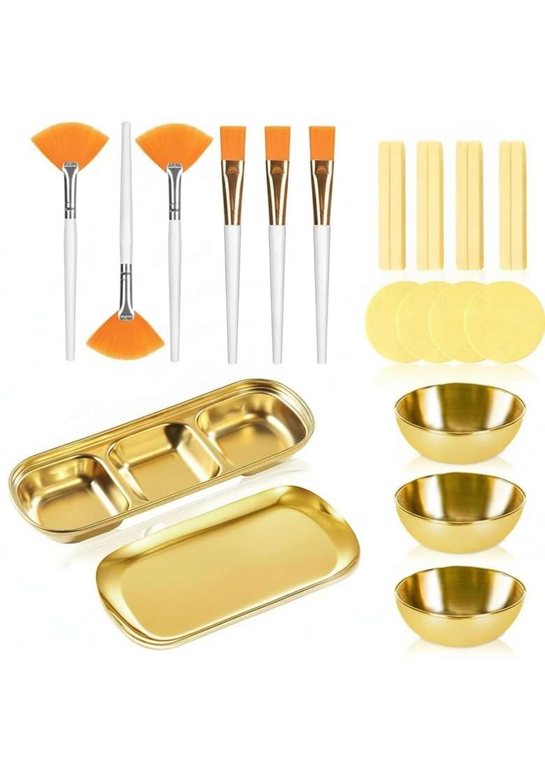 Snappsy 23 Pieces Facial Skincare Regimen Kit Stainless Steel Skincare Kit with Tray Easy to Clean Skin - Indya