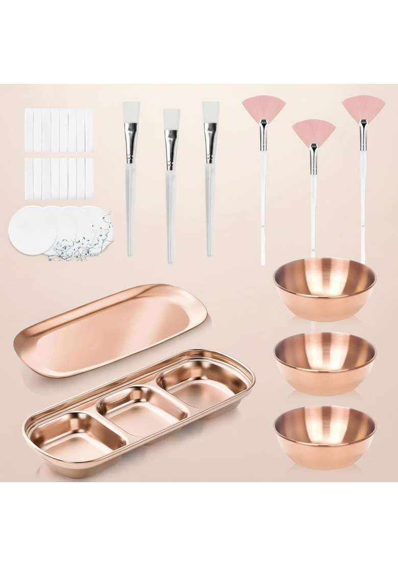 Snappsy 23 Pieces Facial Skincare Regimen Kit Stainless Steel Skincare Kit with Tray Easy to Clean Skin - Indya