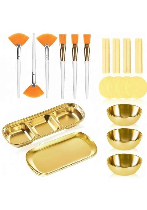 Snappsy 23 Pieces Facial Skincare Regimen Kit Stainless Steel Skincare Kit with Tray Easy to Clean Skin