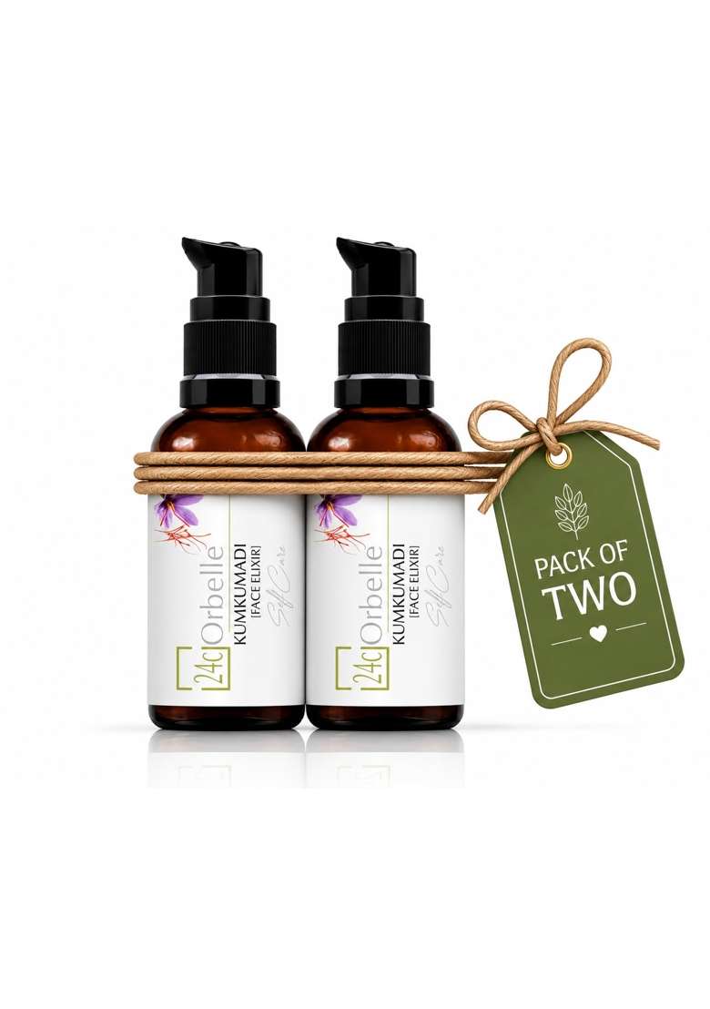 24Corbelle Certified Organic Kumkumadi Face Elixir Oil Ayurvedic Facial Oil with Saffron Set of 2 - Indya