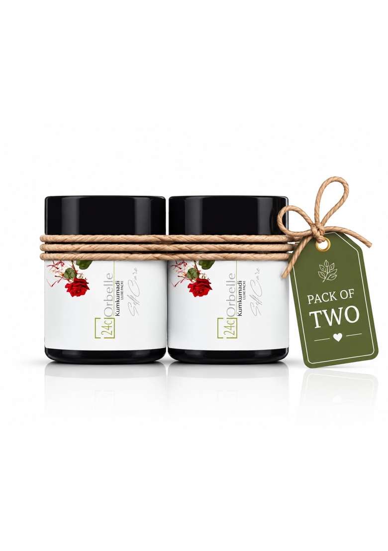 24Corbelle Certified Organic Kumkumadi Luxe Pack Ayurvedic Face Pack with Saffron Red Sandalwood Set of 2 - Indya