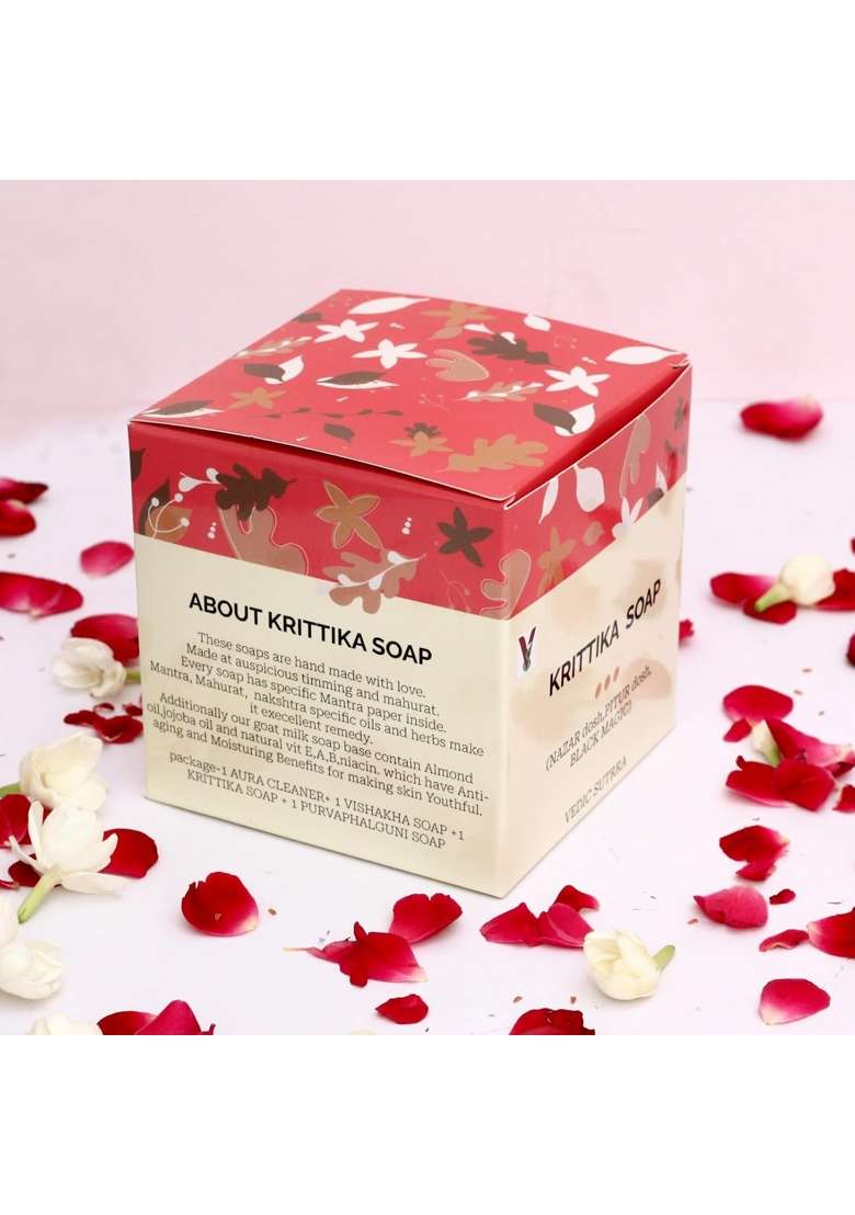 Vedic Sutrra Ayurvedic Bathing Soaps Aura Cleaner Plus Vishakha Plus Krittika Plus Purva Phalguni Pack of 4 - Indya