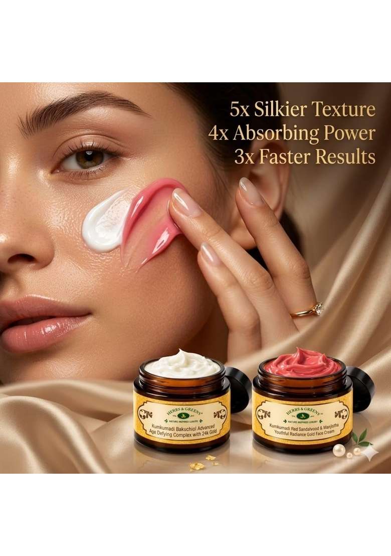 Herbs and Greens Money Saver Anti Aging Combo Herbs and Greens Kumkumadi Red Sandalwood Gold Face Cream - Indya