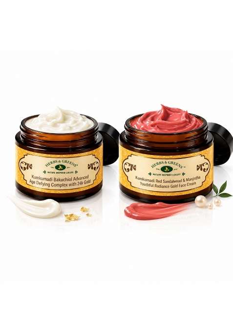 Herbs and Greens Money Saver Anti Aging Combo Herbs and Greens Kumkumadi Red Sandalwood Gold Face Cream