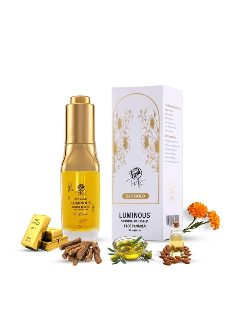 Pnk Beauty Face Panacea 24K Gold Luminous Face Oil 30 ML with Saffron Sandalwood Vitamin a and E - Indya