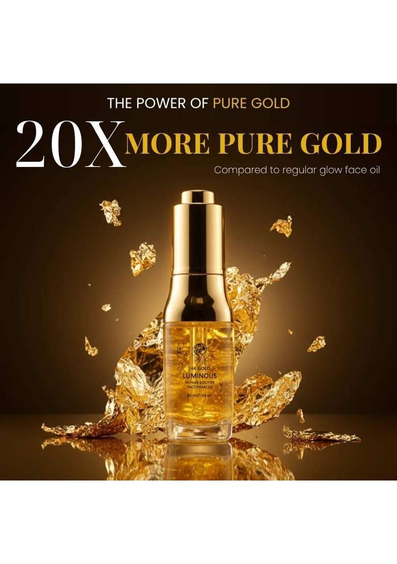 Pnk Beauty Face Panacea 24K Gold Luminous Face Oil 30 ML with Saffron Sandalwood Vitamin a and E - Indya