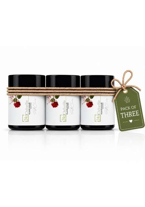 24Corbelle Certified Organic Kumkumadi Luxe Pack Ayurvedic Face Pack with Saffron Red Sandalwood Set of 3