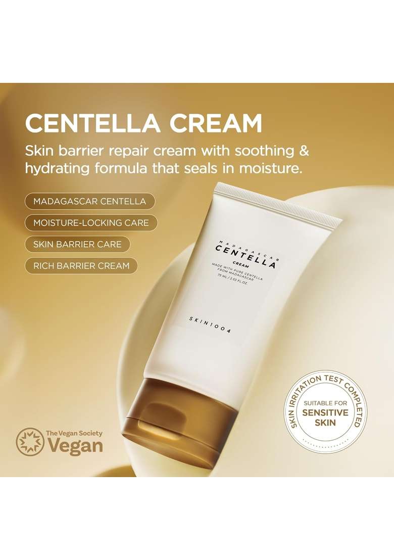 SKIN1004 Madagascar Centella Cream Korean Face Moisturizer with Organic Ingredients - Indya