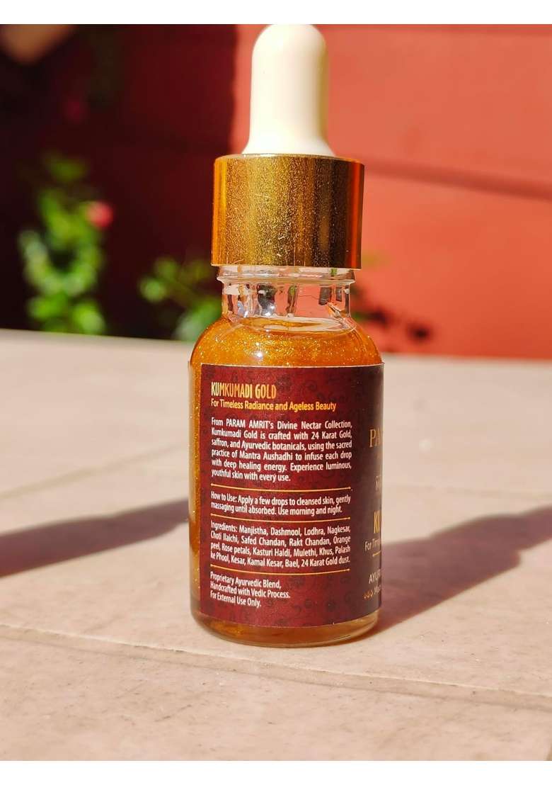 Param Amrit Kumkumadi Gold Face Serum 15ML Ayurvedic Glow Serum Herbal Formula - Indya
