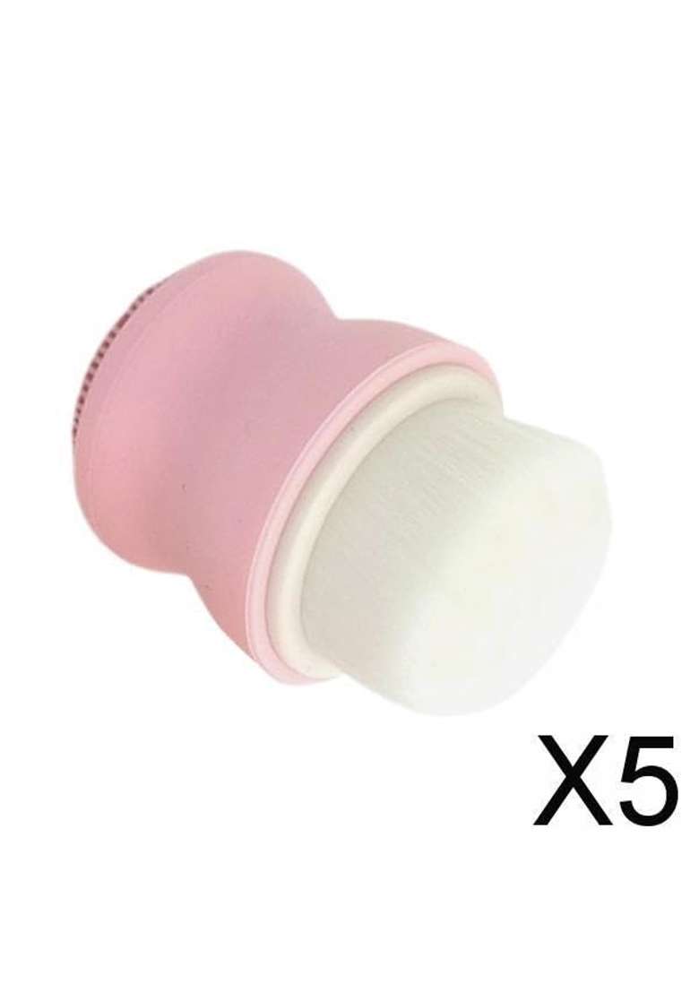 Ecomistiq BNF 5Xmanual Face Washing Brush Soft Bristle and Exfoliating Silicone Pad Pink - Indya