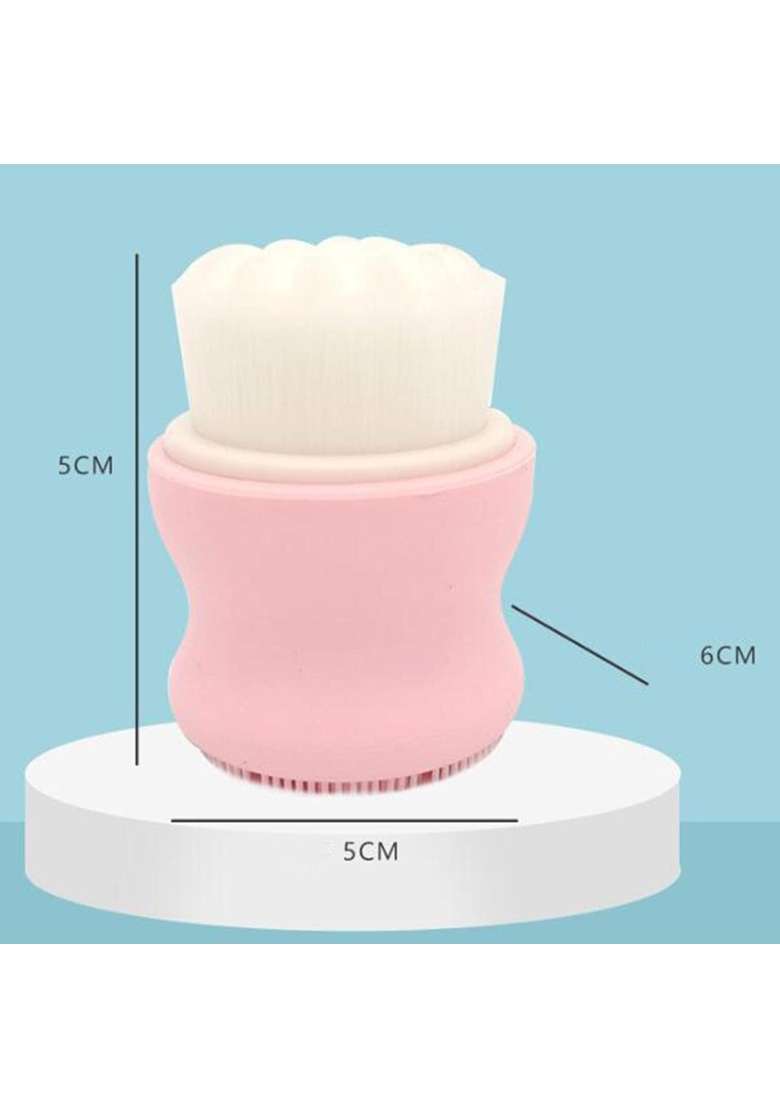 Ecomistiq BNF 5Xmanual Face Washing Brush Soft Bristle and Exfoliating Silicone Pad Pink - Indya