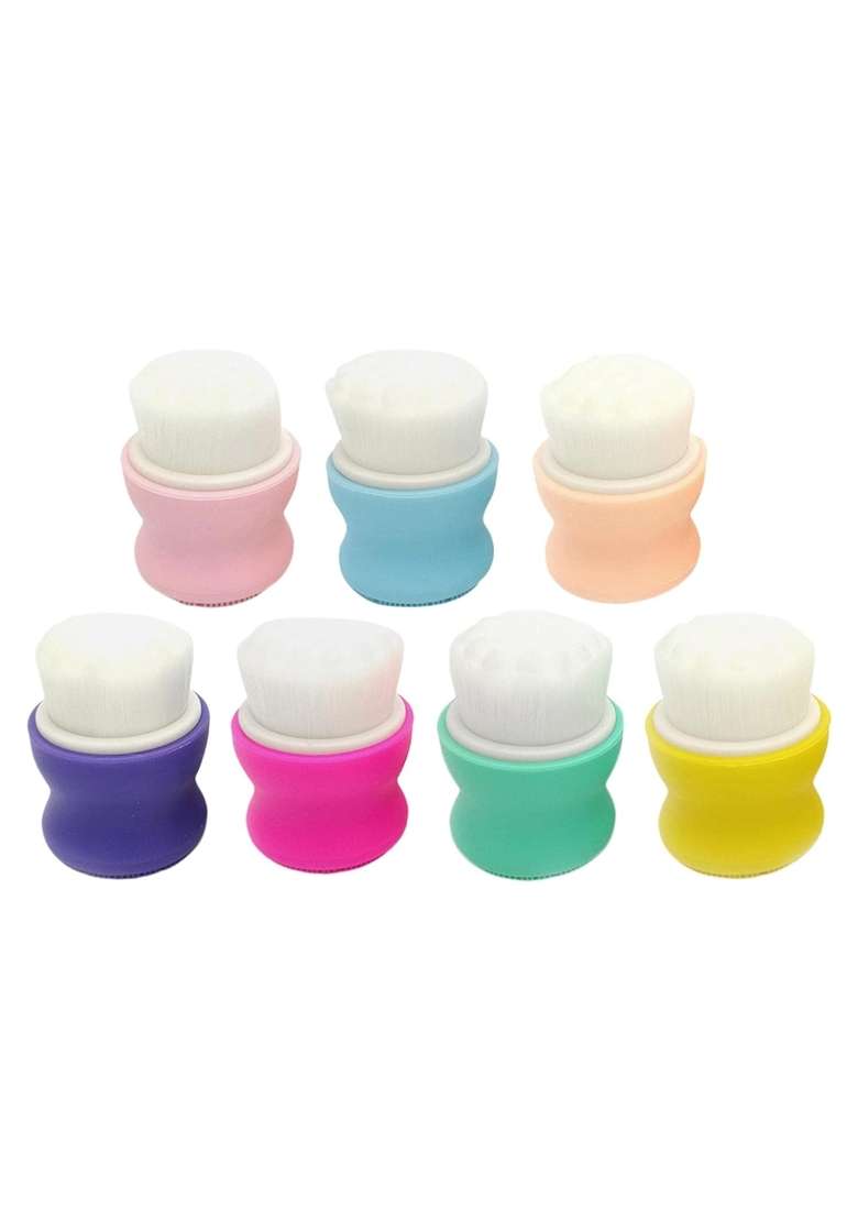 Ecomistiq BNF 5Xmanual Face Washing Brush Soft Bristle and Exfoliating Silicone Pad Pink - Indya