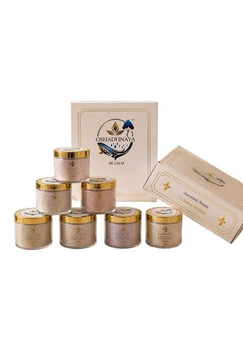 Oshadhnaya BE CALM 07 Chakra Ancestral Snaan Ayurvedic Herbal Bath Powder Gift Set