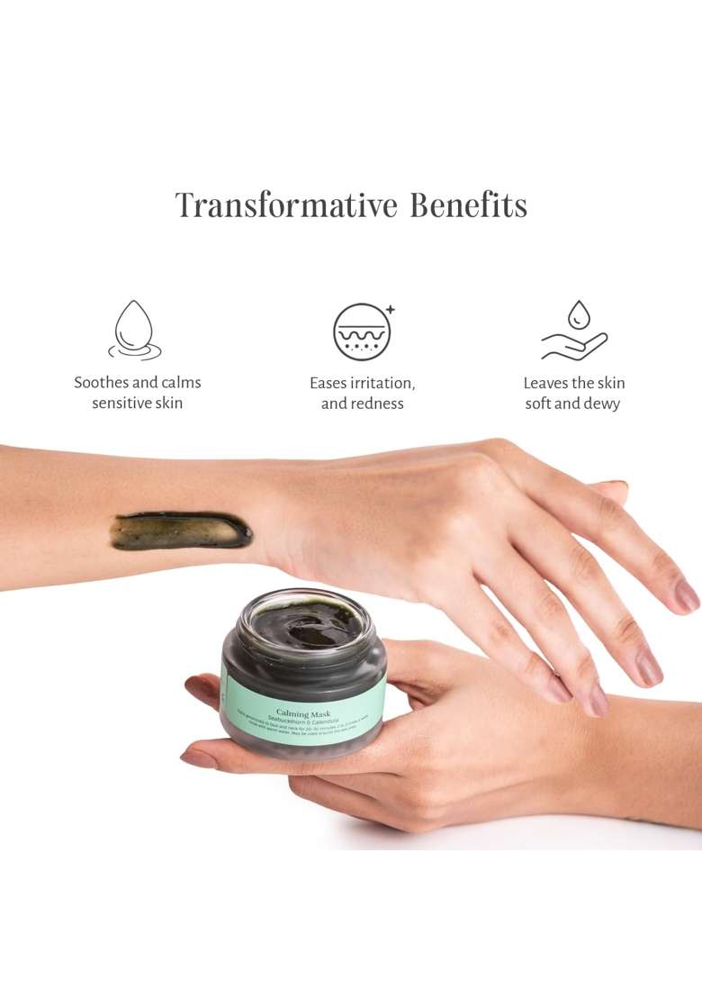 Shankara Calming Mask Seabuckthorn and ML with Cucumber Algae and Aloe Vera - Indya