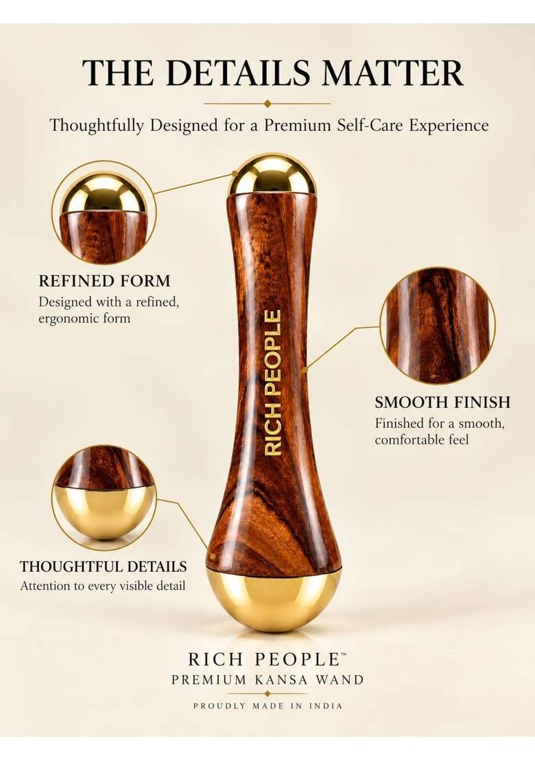 RICH People Silver Premium Kansa Wand Facial Massage Tool - Indya