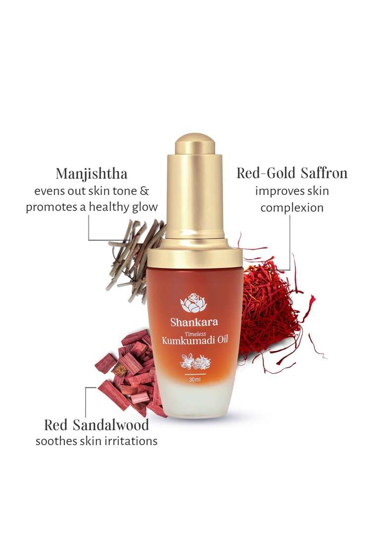 Shankara Ayurvedic Kumkumadi Oil Tailam with Saffron and Red Sandalwood - Indya
