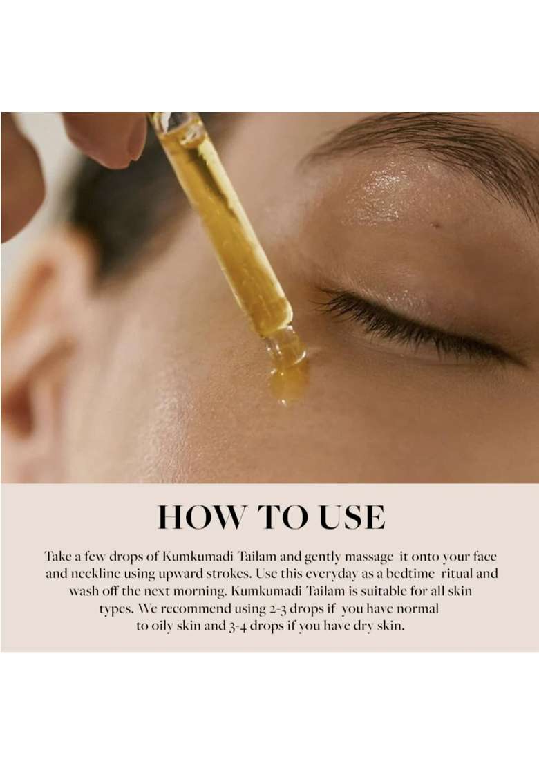 Sadhev Kumkumadi Tailam Face Oil Saffron Sandalwood Vetiver and Liquorice Night Serum - Indya