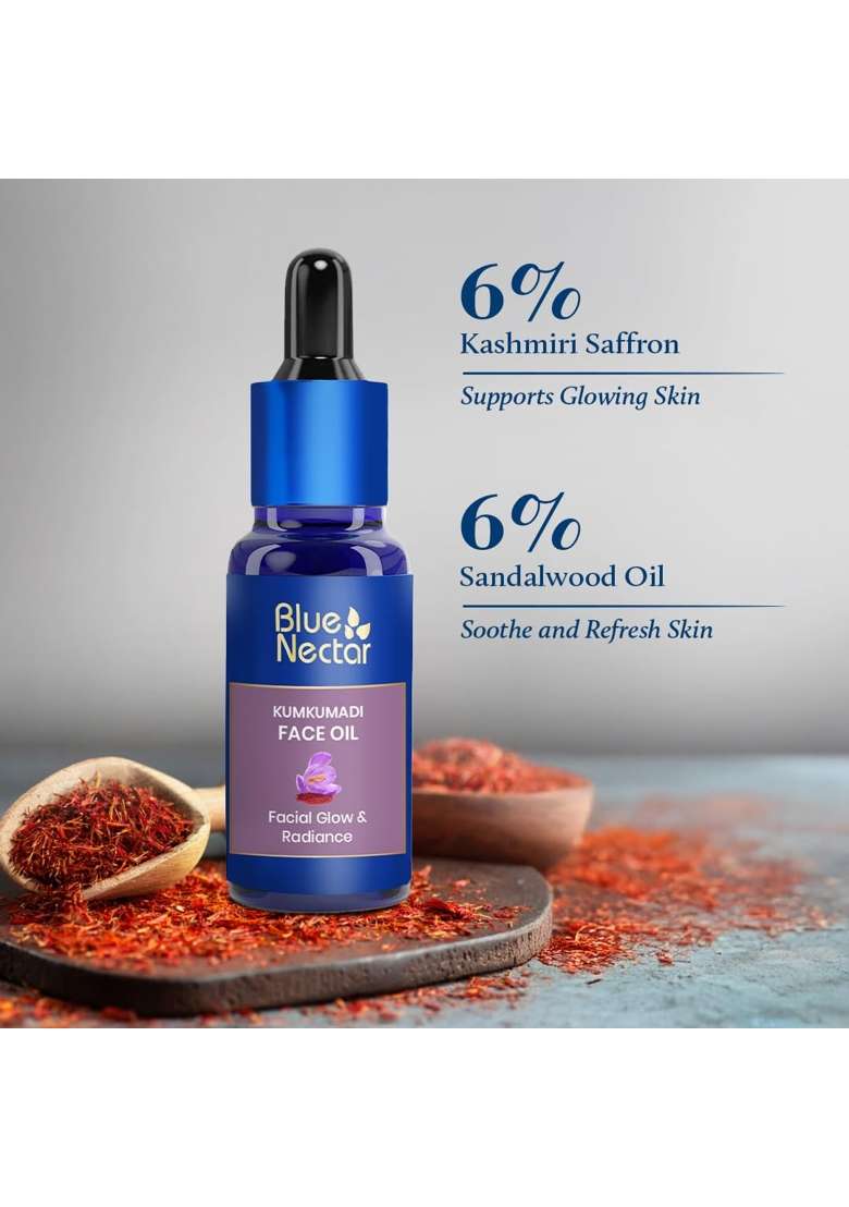Blue Nectar Rose Quartz Gua Sha for Face with Kumkumadi Oil - Indya