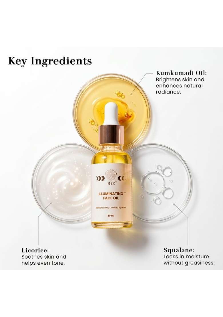 Bie Illuminating Face Oil with Kumkumadi Oil Squalane - Indya