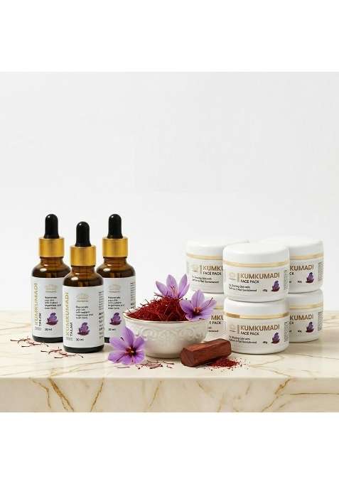 Prudas Technologies Kumkumadi Tailam Face Oil 15 ML Ayurvedic Facial Oil with Saffron Kesar Licorice Pack of 2