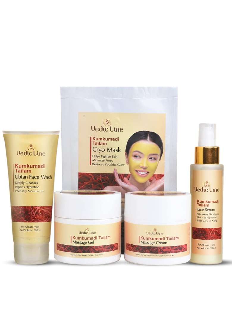 Vedicline Bridal Glow Kit with Kumkumadi Tailam Helps Deep Clean Pores - Indya