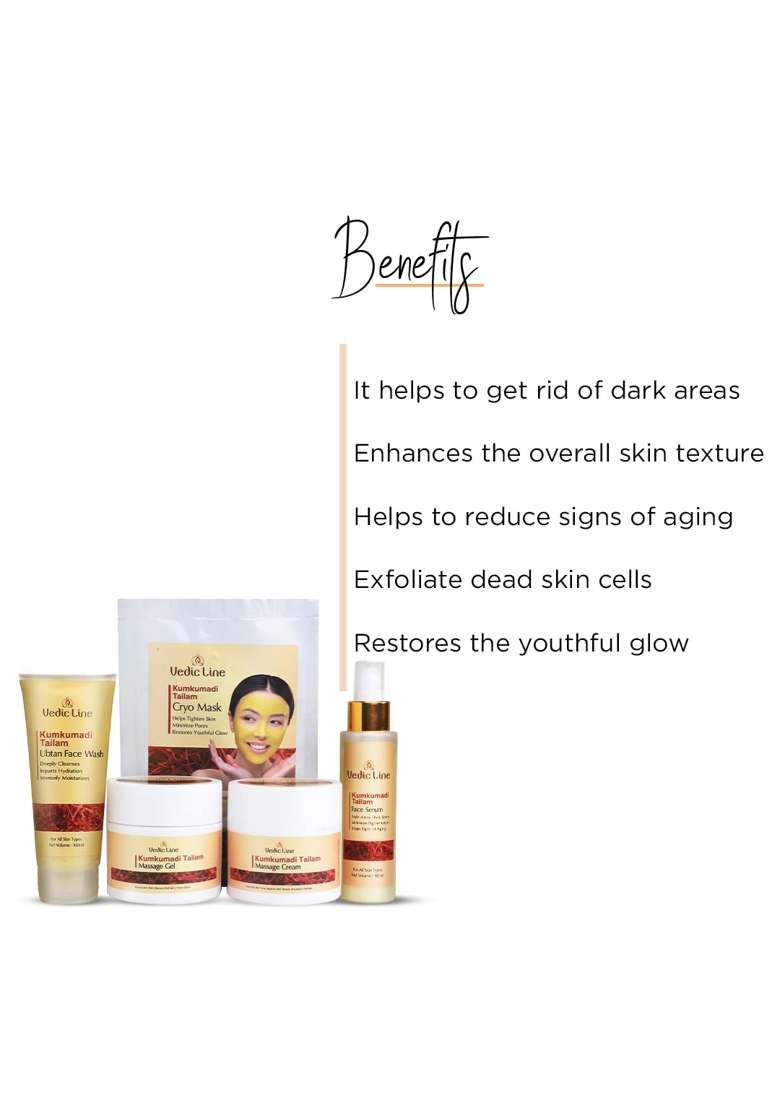 Vedicline Bridal Glow Kit with Kumkumadi Tailam Helps Deep Clean Pores - Indya
