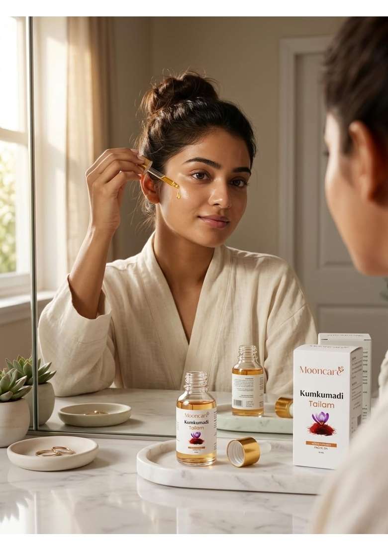 Mooncare Ayurvedic Kumkumadi Oil Tailam with Saffron and Red Sandalwood - Indya