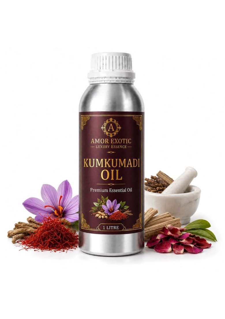 AMOR Exotic White Kumkumadi Oil Essential Oil 1 Litre Premium Aromatherapy Oil for Skin Care - Indya
