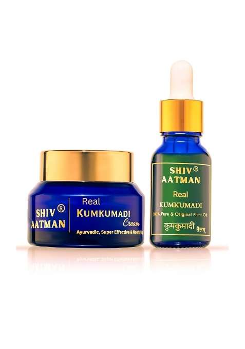 Shiv Aatman REAL Kumkumadi Oil and Cream Combo Kit Non Chemical and 100 Percent Authentic