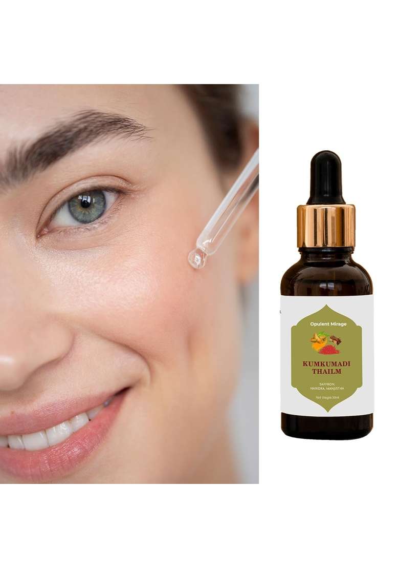 Opulent Mirage Unlock Your Skins Radiance with Kumkumadi Tailam 30ML Ayurvedic Face Oil for Youthful Pack of 3 - Indya