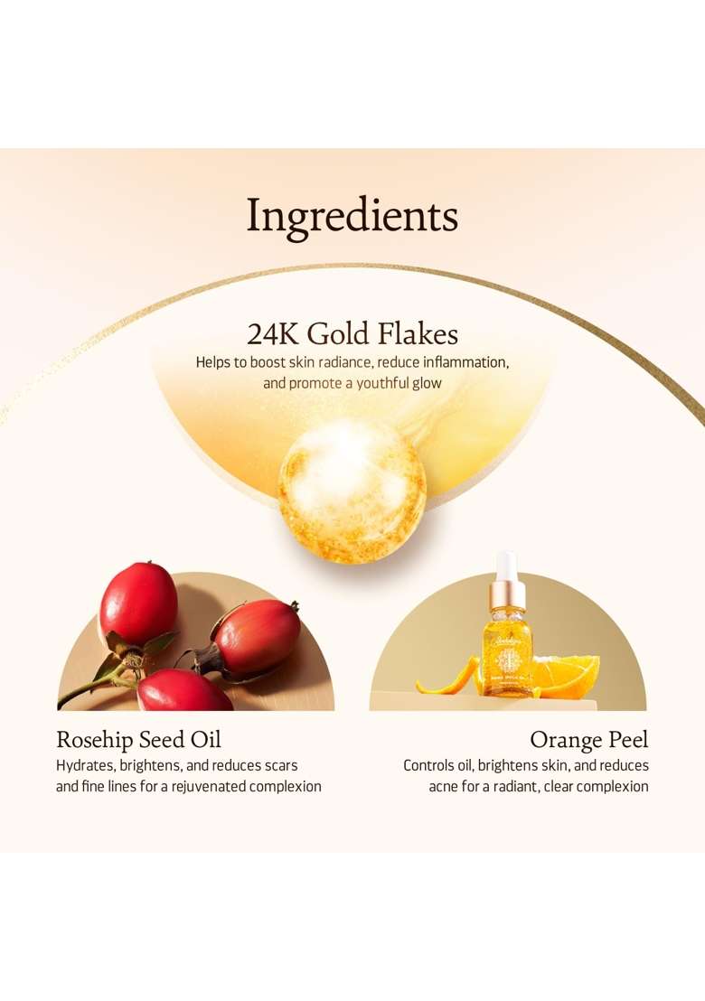 Indulgeo Essentials 24K Rose Gold Beauty Oil 30ML Lightweight Face Makeup Primer for Glowing Skin - Indya