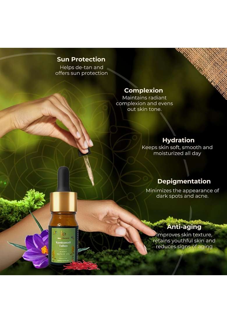 Jungle Elements Ayurvedic Personal Care Combo Kumkumadi Oil Swarna Sparsh Moisturizer - Indya