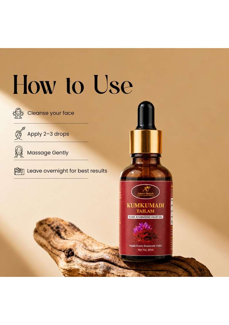 Adornn Herbals Brown Ayurvedic Skincare Combo Mukh Lep 100G Body Ubtan 250G Kumkumadi Oil 30ML - Indya