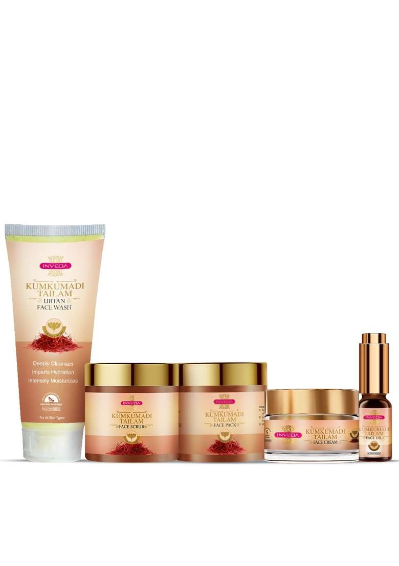 Inveda Kumkumadi Tailam Facial Kit for Pigmentation Acne Dark Spots with the Goodness of Kumkumadi Tailam - Indya