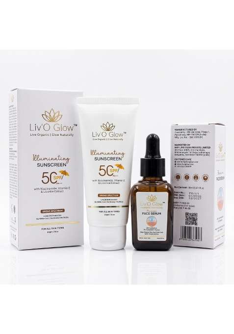 Livo Glow Face Serum and Illuminating Sunscreen SPF 50 Combo