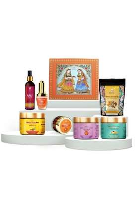 WE Herbal Facial Glow Kit Gift Hamper for Women Includes Kumkumadi Cream Kumkumadi Oil Ubtan Face Wash