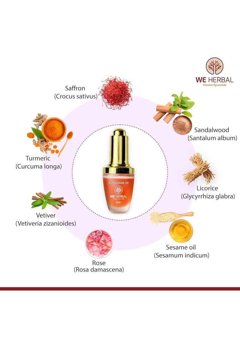WE Herbal Facial Glow Kit Gift Hamper for Women Includes Kumkumadi Cream Kumkumadi Oil Ubtan Face Wash - Indya