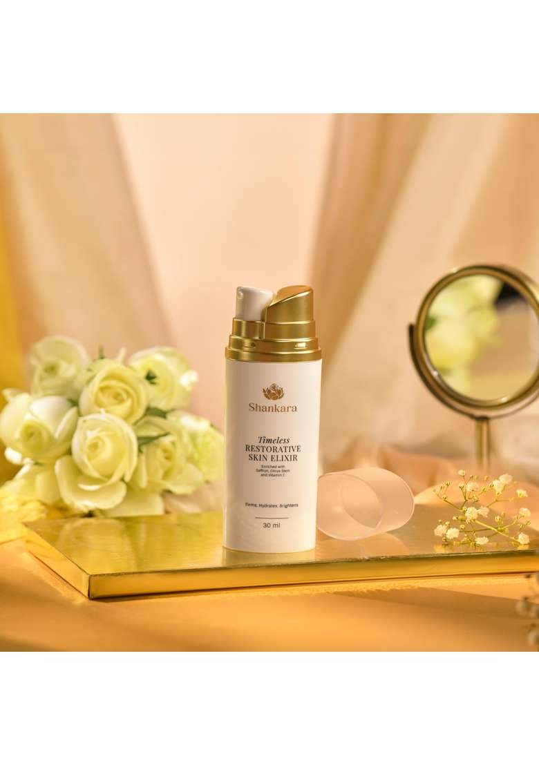 Shankara Timeless Restorative Skin Elixir 30ML Vitamin C Red Gold Saffron and Active Citrus Stem Cells - Indya