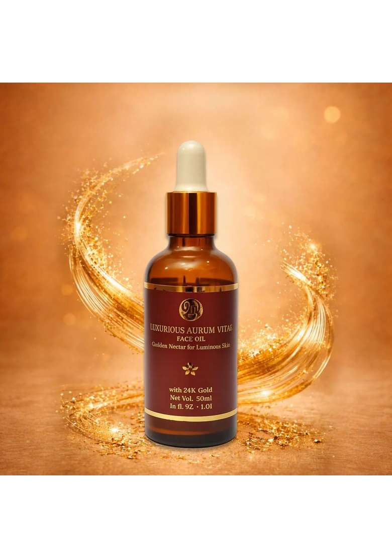 9M Skincare 9M Luxurious Aurum Vitae Face Oil with 24K Gold Golden Nectar for Luminous and Radiant Skin - Indya