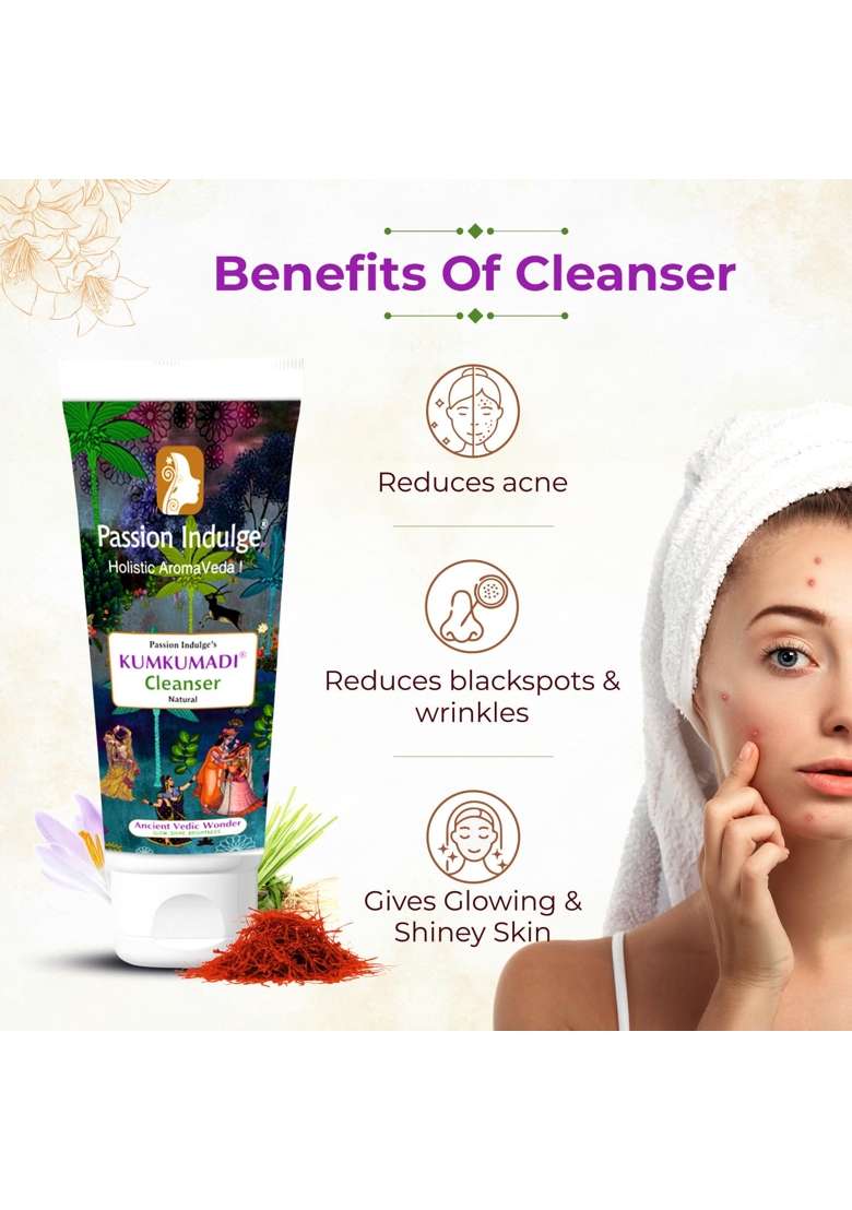 Passion Indulge Kumkumadi Skincare Combo Face Cleanser 100 ML - Indya