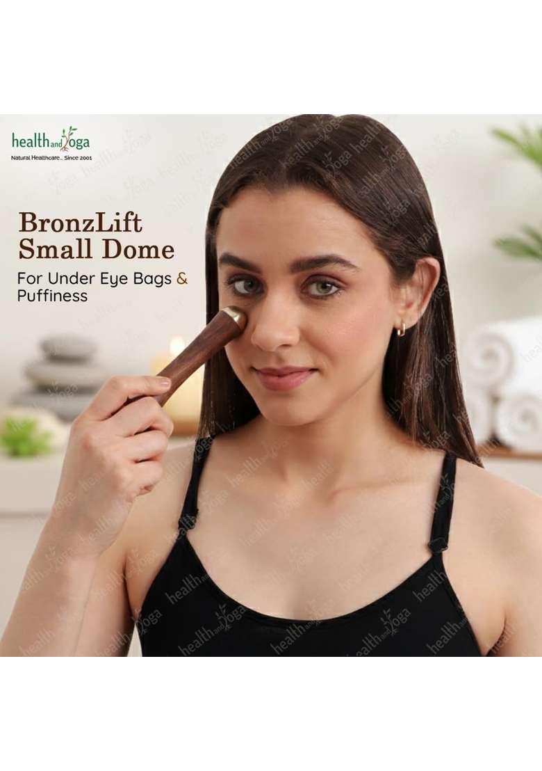 Healthandyoga Bronzlift Double Dome Kansa Wand Facial Massage PLUS Ayurveda Bronzlove Kansa Gua Sha Massage - Indya