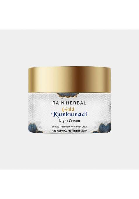 Rain Herbal Kumkumadi Night Cream for Golden Glow Helps in Anti Aging and Pigmentation Care