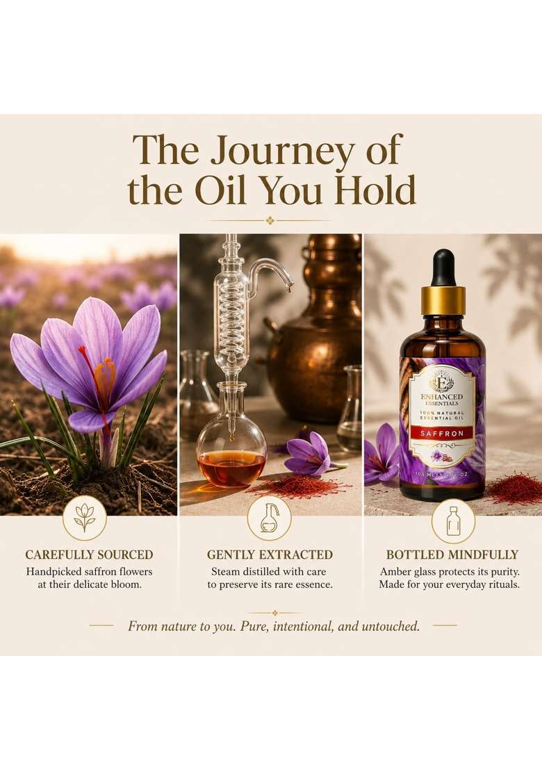 Enhanced Essentials Luxurious Saffron Essential Oil by Enhanced Essentials Therapeutic Grade - Indya