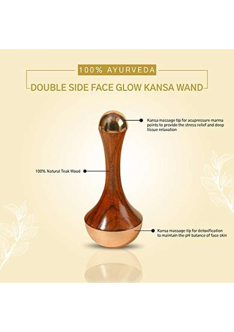 Casaveda Kansa Wand Face and Foot Detox Massager Ayurvedic Kansa Wand Massager Kumkumadi Tailam Face Oil 15ML - Indya